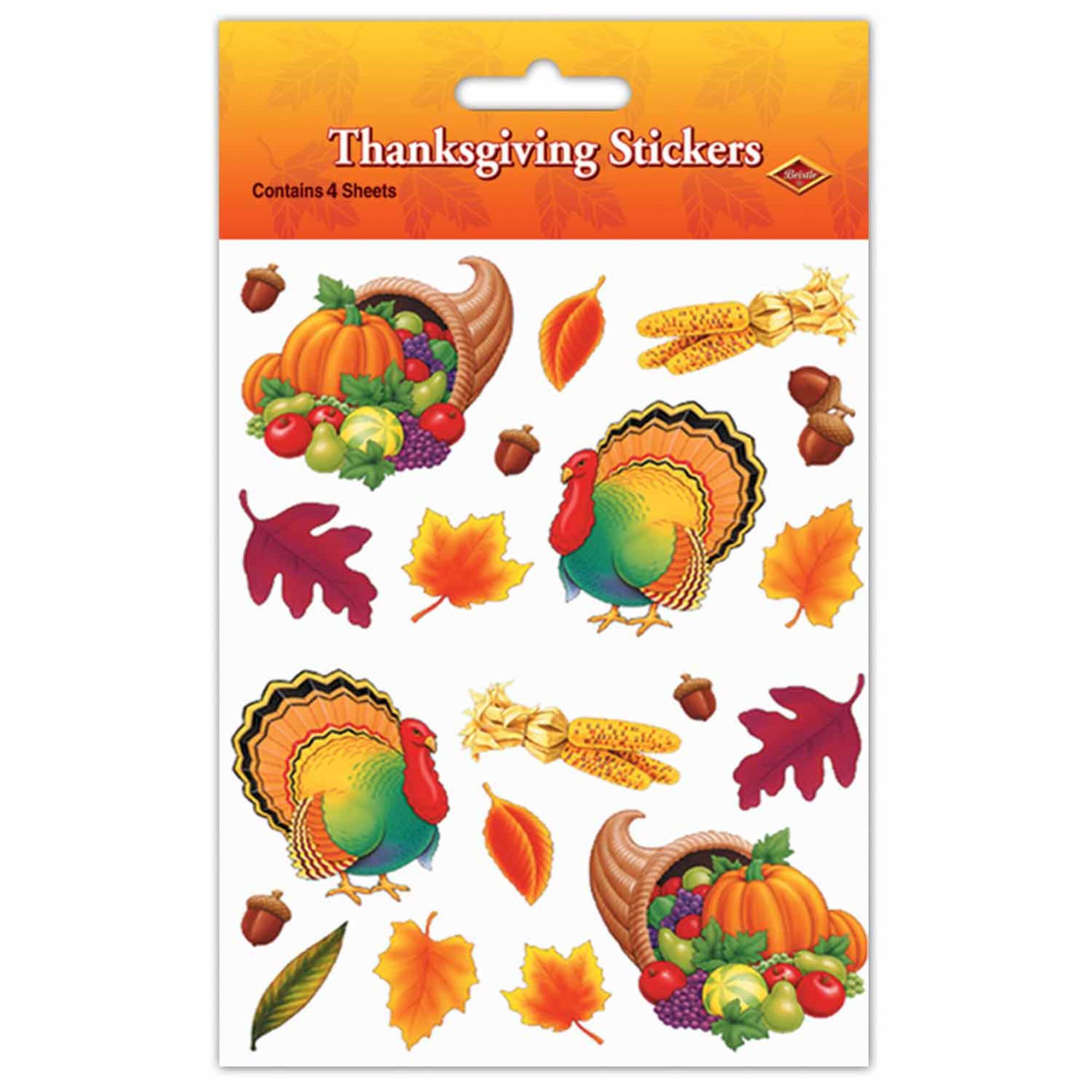 Beistle Thanksgiving Sticker Packs, 4ct.